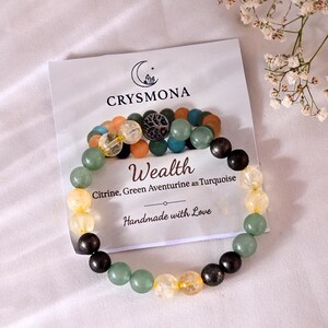 Wealth Healing Crystal Bracelet Women Men 8mm Natural Stone Beaded Bracelet Jewelry Birthday Gift Round Gemstones Stretch Bracelet
