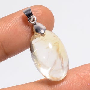 Natural Citrine Vintage Gemstone Pendant 925 Sterling Silver Bohemian Healing Jewelry Spiritual Energy Stone Perfect Gift for Her