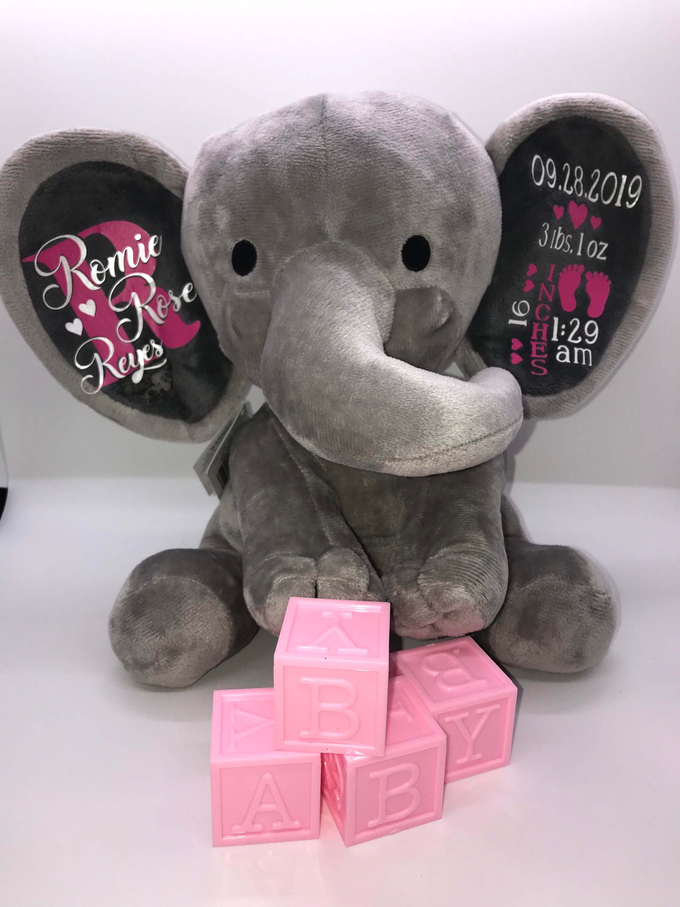 Baby Stats Elephant Custom Etsy