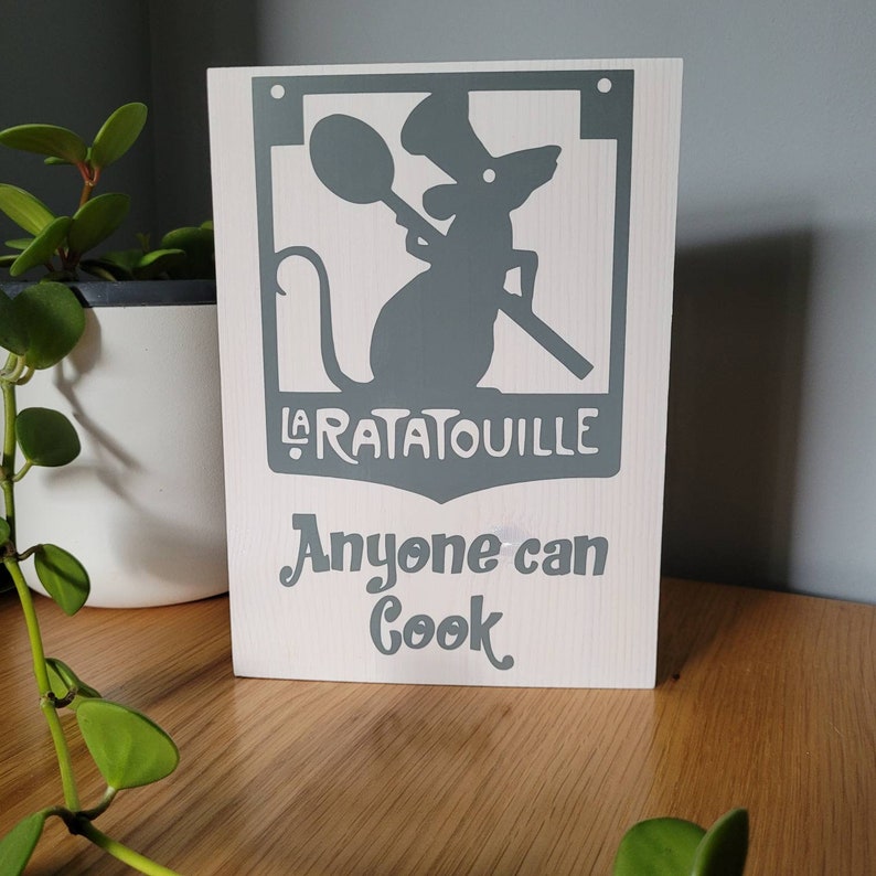 Disney Inspired Quote Sign Anyone Can Cook Ratatouille Etsy
