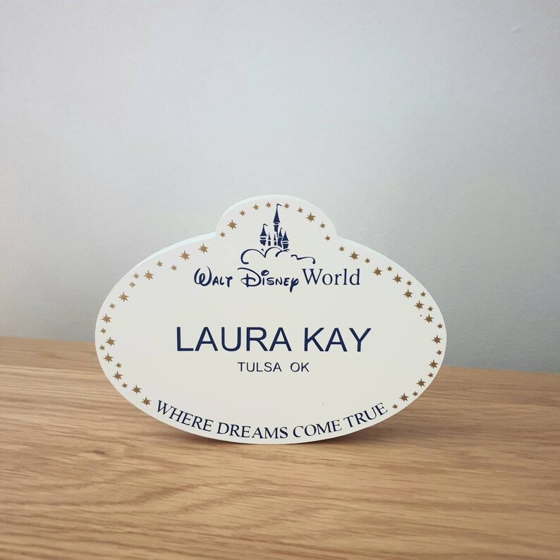 Disney Cast Member Badge Inspired Wooden Sign Etsy
