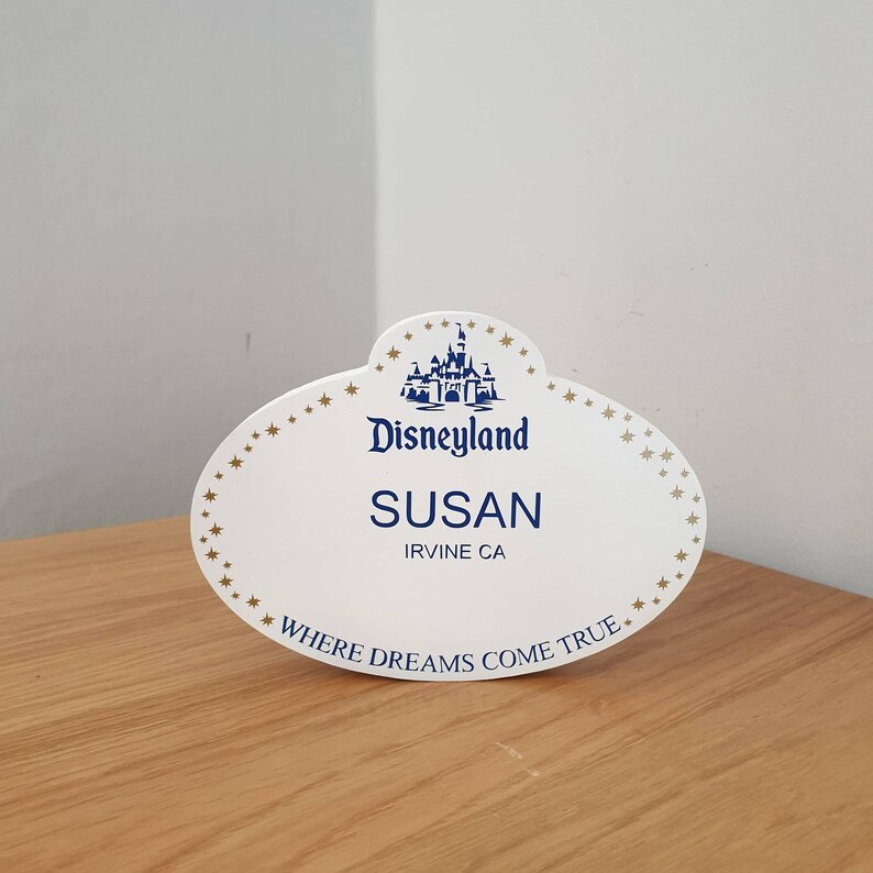 Disney Cast Member Badge Inspired Wooden Sign Etsy