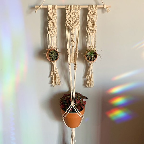 Macrame 3 pot hanger