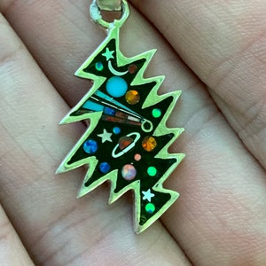 Mini Galaxy 13-Point Bolt Grateful Dead Inlay & Sterling Silver Pendant by David R Freeland Jr