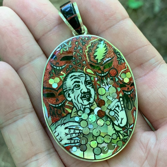 Albert Hoffman Father Of Lsd Inlay Sterling Silver Gem Albert Hoffman Father Of Lsd Inlay Sterling Silver Gem
