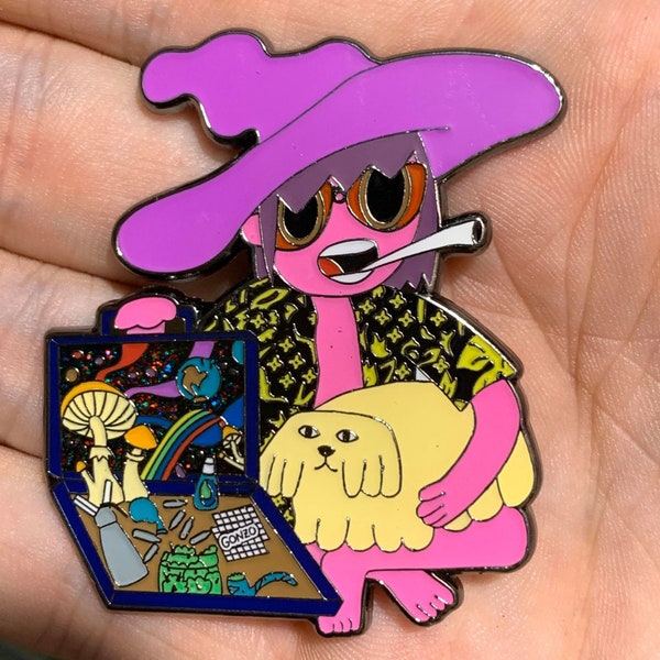 Midnight Gospel Clancy S. Thompson pin. V2 Hunter S. Thompson crossover soft enamel with epoxxy limited editon of 200 glow in the dark