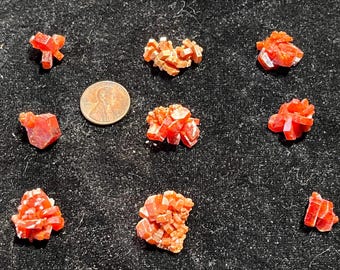 Vanadinite Crystal Specimen - Red Hexagonal Mineral, Natural Gemstone Collector’s Piece