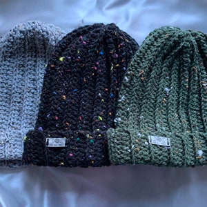 Crochet Tweed Beanies