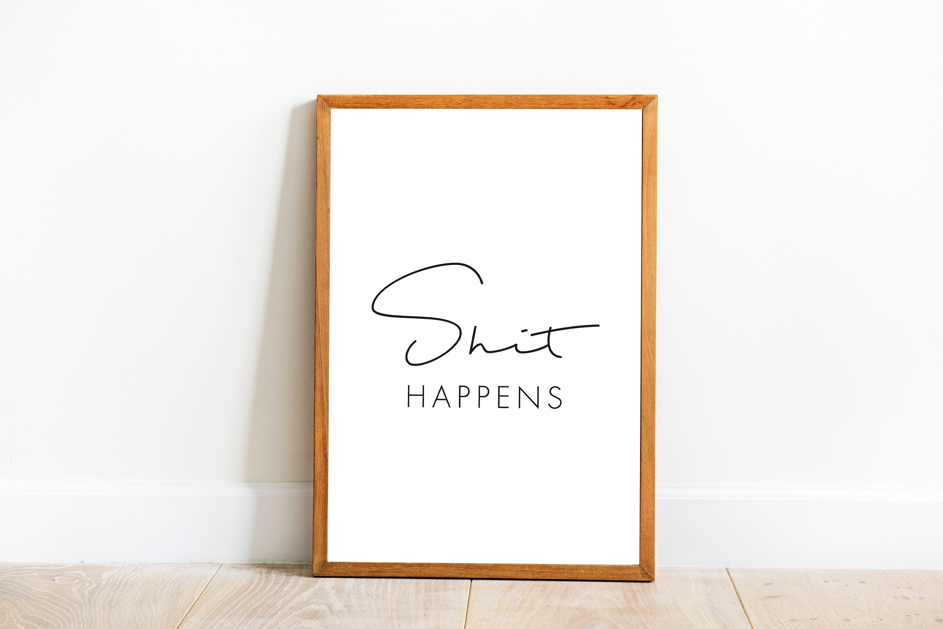 Shit happens sign Printable Wall Art Funny Bathroom Signs - Etsy.de