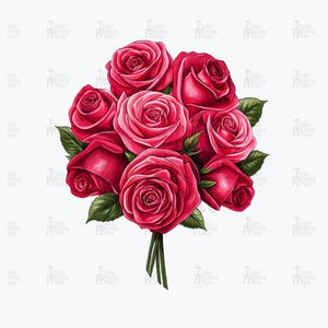 Impresionante ramo de rosas rojas. Una hermosa pintura de acuarela inspirada en la naturaleza, colores vibrantes, flores realistas, expresión interior, png rosa roja.