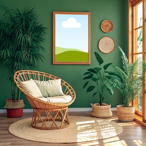 Stylish Wall Art Canva Mockup: Tropical Interior (Digital Download)