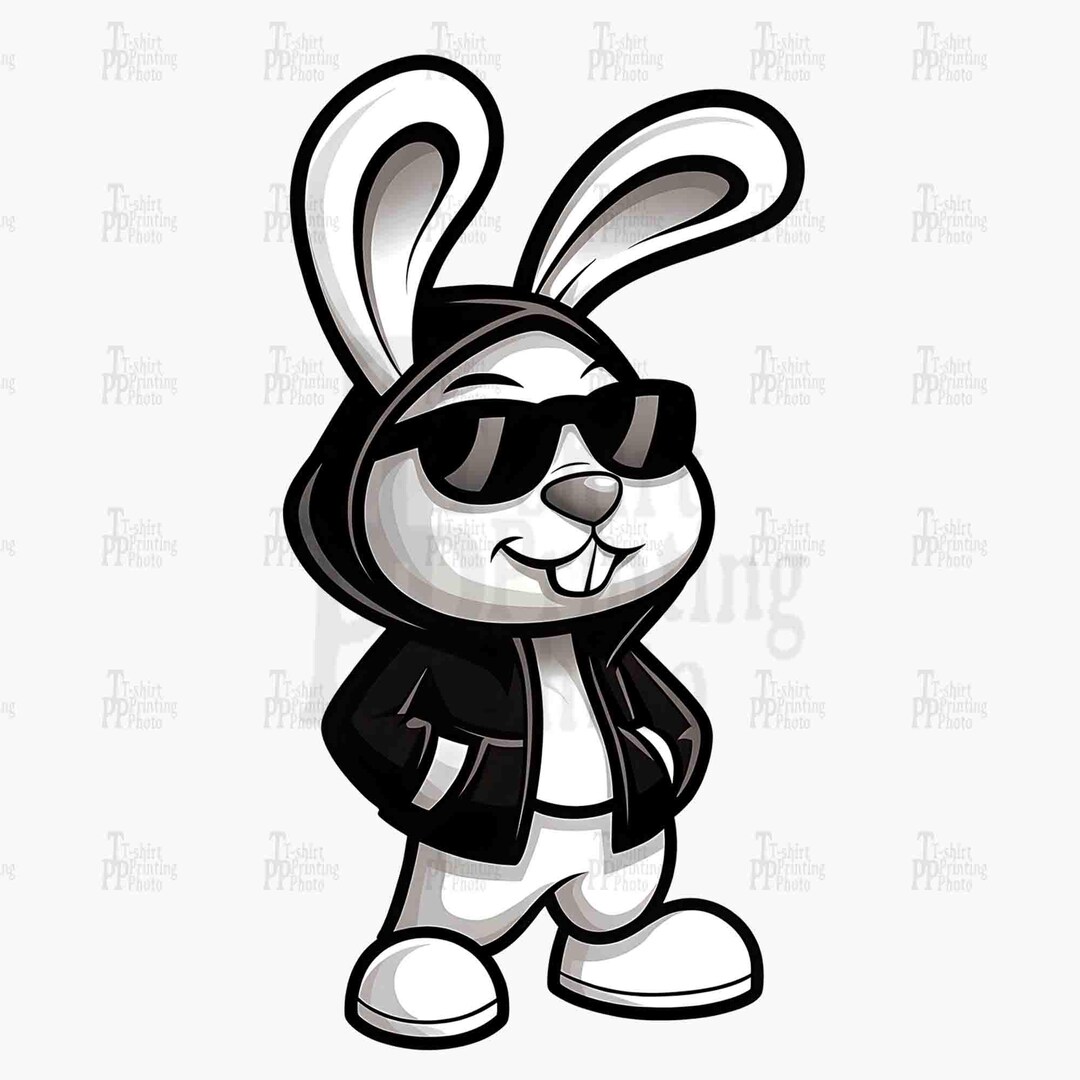 Cool Rabbit With Glasses Design PNG Fun Digital Download for Creative ...