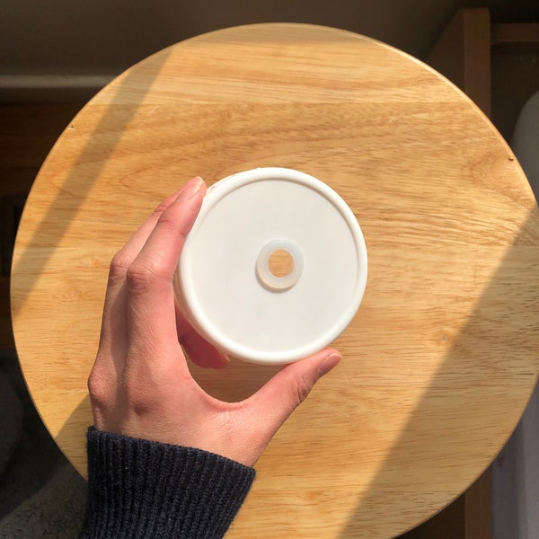 Wide Mouth Mason Jar lid with Bubble Tea / Boba Straw Hole - Just the lid!