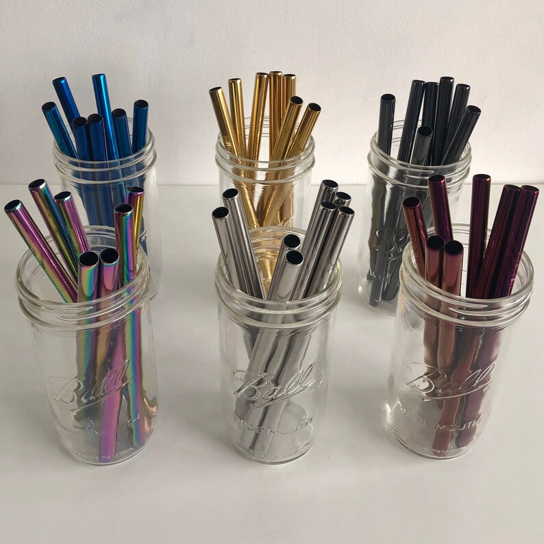 Reusable Metal Bubble Tea / Boba Straw with Angled Tip Etsy
