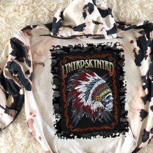 Hand Bleached/tie dye/Lynyrd Skynyrd shirt/concert shirt/dad gift/ birthday gift/mom gift