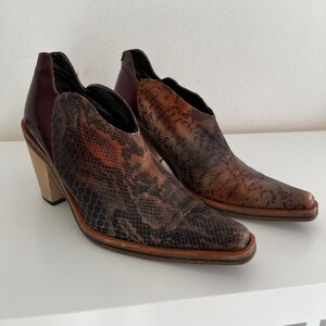 JAN JANSEN AMSTERDAM snake leather wood fantastic low cowboy shoes vintage