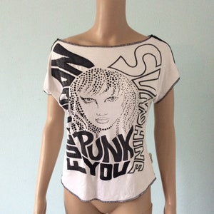 Punk Retro amazing top/ t-shirt with zippers &#39;90 vintage