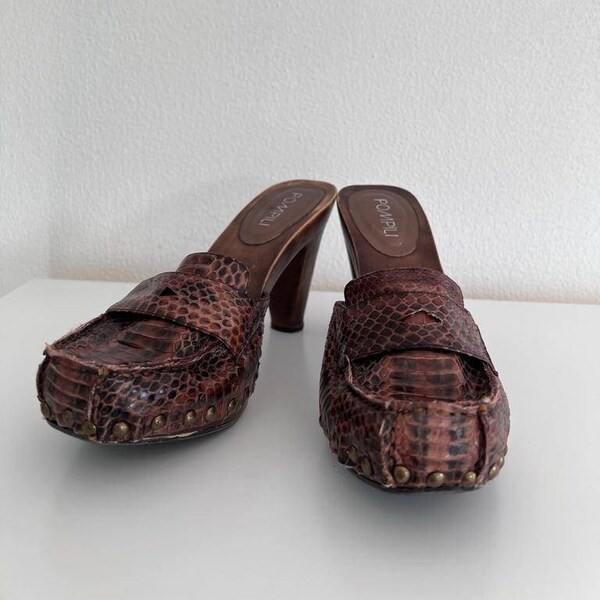 snakeskin mules