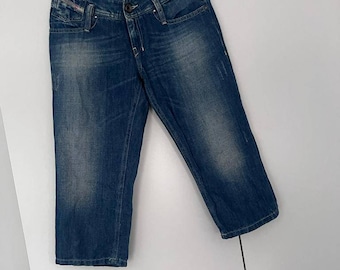 DIESEL capri jeans retro vintage con detalles de encaje