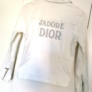 Christian Dior vintage jacket J&#39;adore Dior by Galliano witte biker jacket Vintage