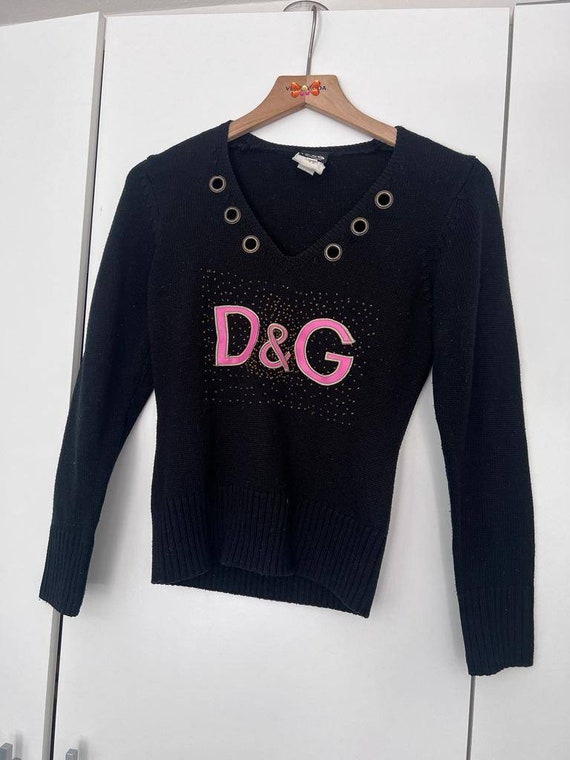 DOLCE & GABBANA retro knitted black pullover swea… - image 6