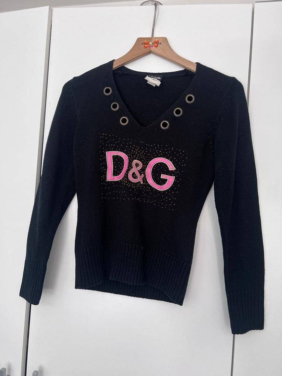 DOLCE & GABBANA Retro Knitted Black Pullover Sweater Vintage DOLCE & GABBANA Retro Knitted Black Pullover Sweater Vintage