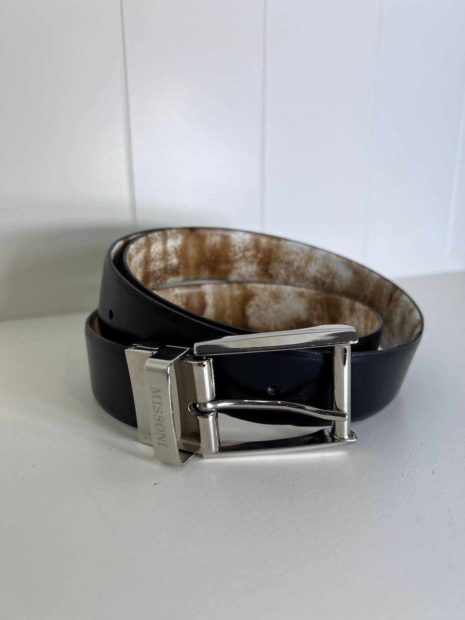 M MISSONI ベルト MISSONI ミッソーニ ベルト レザー マルチカラー ダークブラウン