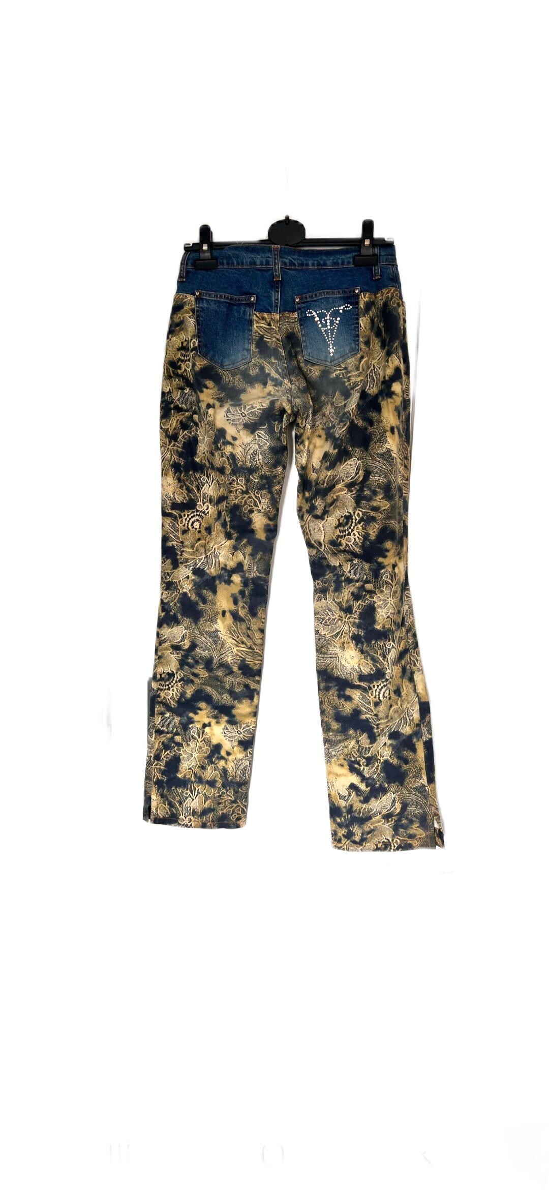 パンツ ISSUE 90s vintage artistic painted pants 1990s Hand Painted Denim Jeans, Vintage 1993 Graduation