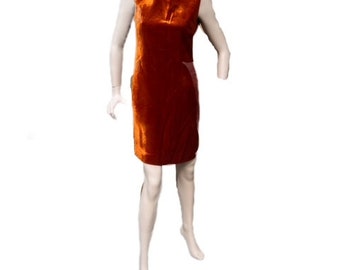 MOSCHINO Cheap Chic Warm Orange Velvet Dress