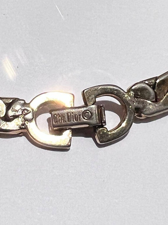 CHRISTIAN DIOR vintage gold chain bracelet nice d… - image 3