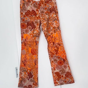 GIANFRANCO FERRÉ vintage Hippie sixties style FLARED jeans vintage s90 with very cool retro print