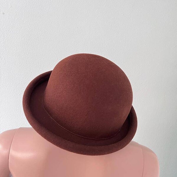 chapeau melon rare en laine vintage de haute qualité fabriqué en Italie vintage