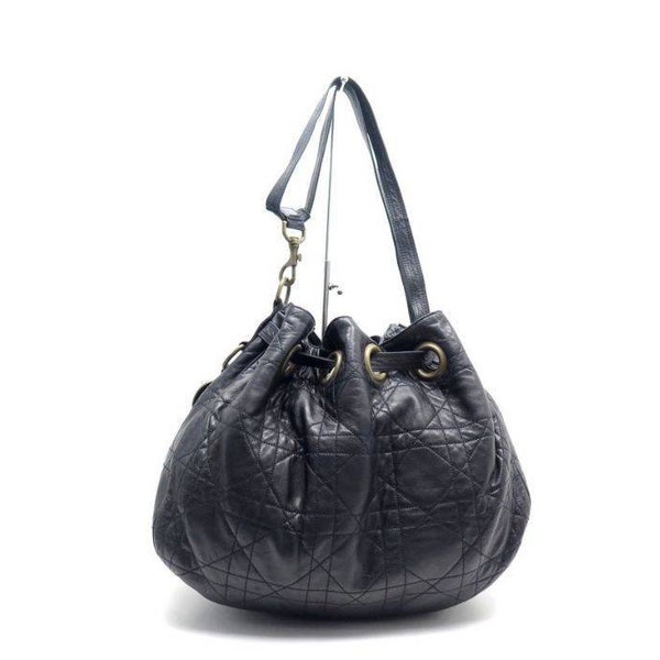 Christian Dior Seau Bourse handbag quilted black Sac Dior Cabas