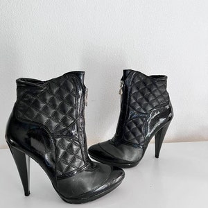 EL DANTES Awesome quilted sexy black High heels boots s90 Made in Spain