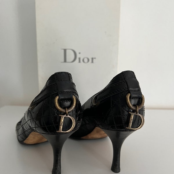 Christian Dior black leather Vintage pumps