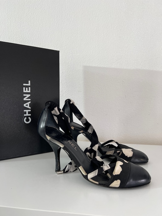 CHANEL escarpins a bride arriere ruban n ud a la cheville Vintage Etsy France