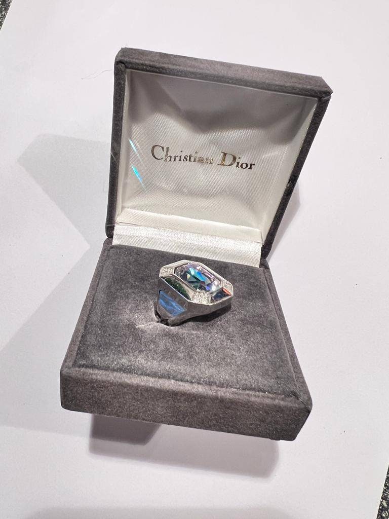 アクセサリー Vintage Christian Dior Line Stone Ring Vintage Christian Dior Line Stone Ring