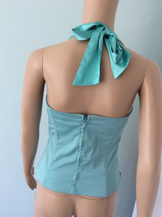 Vintage Corset halter lace up top - image 5