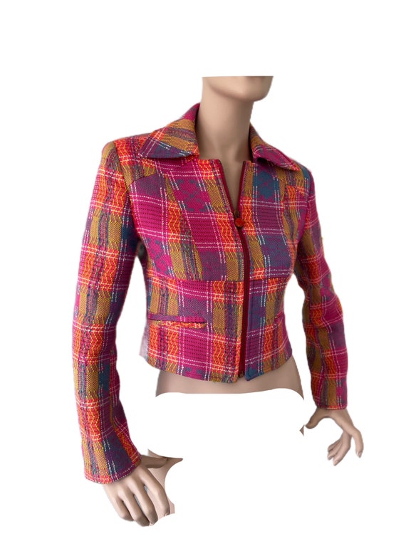 専用　Christian Lacroix ツイードジャケット NWT CHRISTIAN LACROIX Blue & White Tweed Jacket/Blazer Sz M