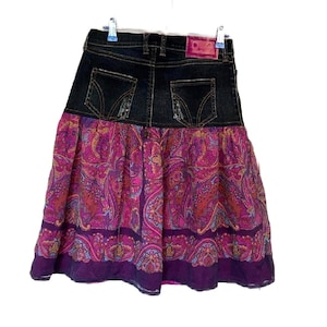 Dolce & Gabbana skirt swirl Y2K paisley print jeans skirt vintage