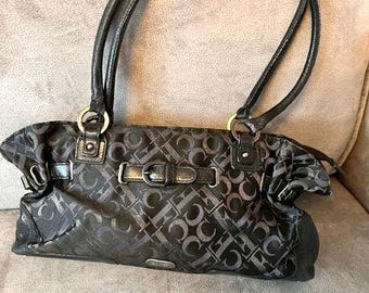 CLAUDIO FERRICI black monogram handbag Vintage