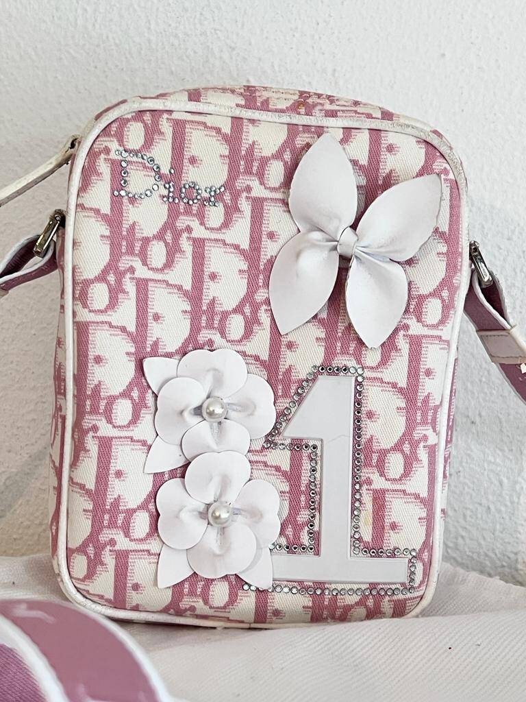 CHRISTIAN DIOR Pink Logo Monogram No 1 Oblique Crossover