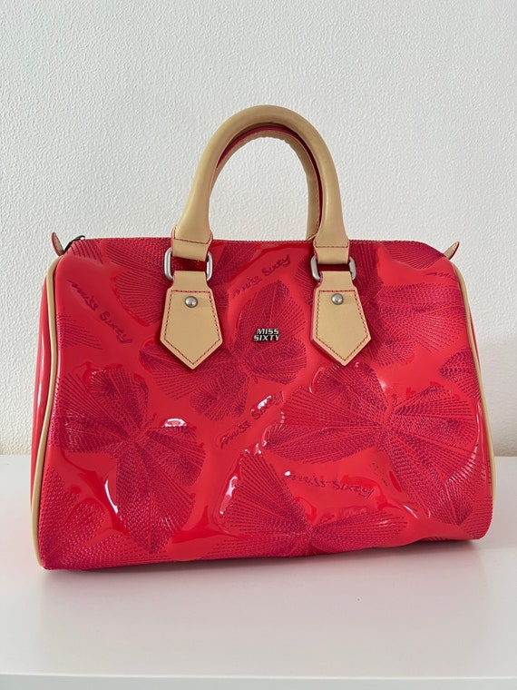 MISS SIXTY Pink Retro embroidered bowling bag Miss Sixty Italy handbag