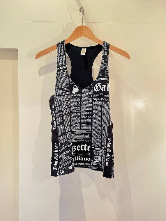 Rare JOHN GALLIANO Collectable Newspaper Print Graphic Top