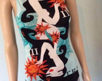 Custo Barcelona amazing Full Color print dress '90s Vintage