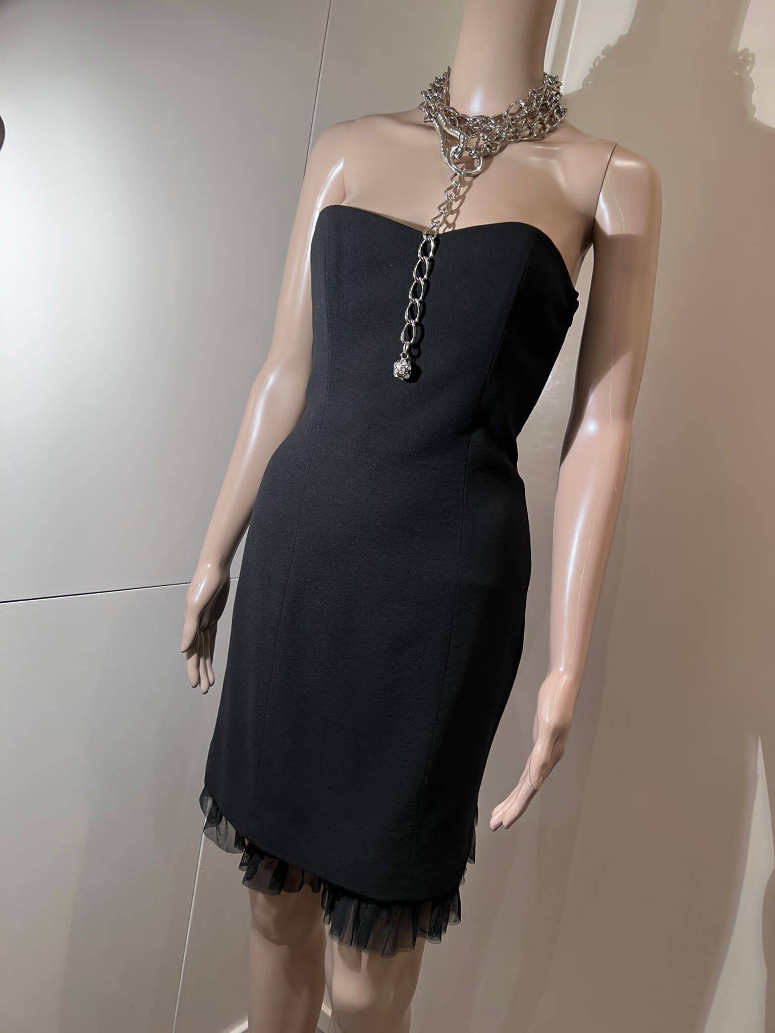 オールインワン・サロペット Moschino Strapless Mini Dress With 'Fiocco' Detail Moschino Strapless Mini Dress With Fiocco Detail - NWT