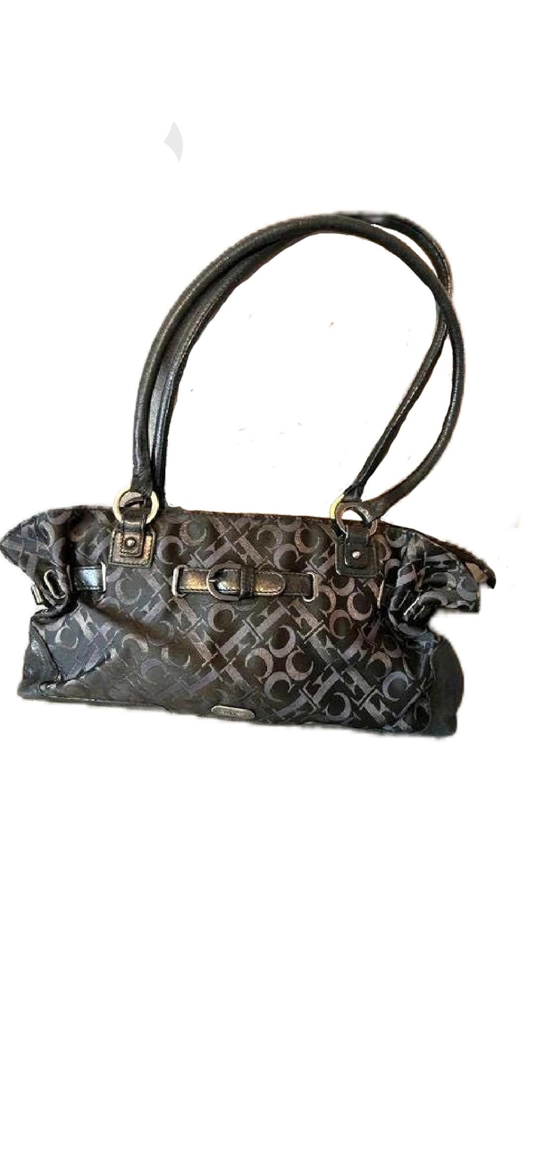 CLAUDIO FERRICI Black Monogram Handbag Vintage India