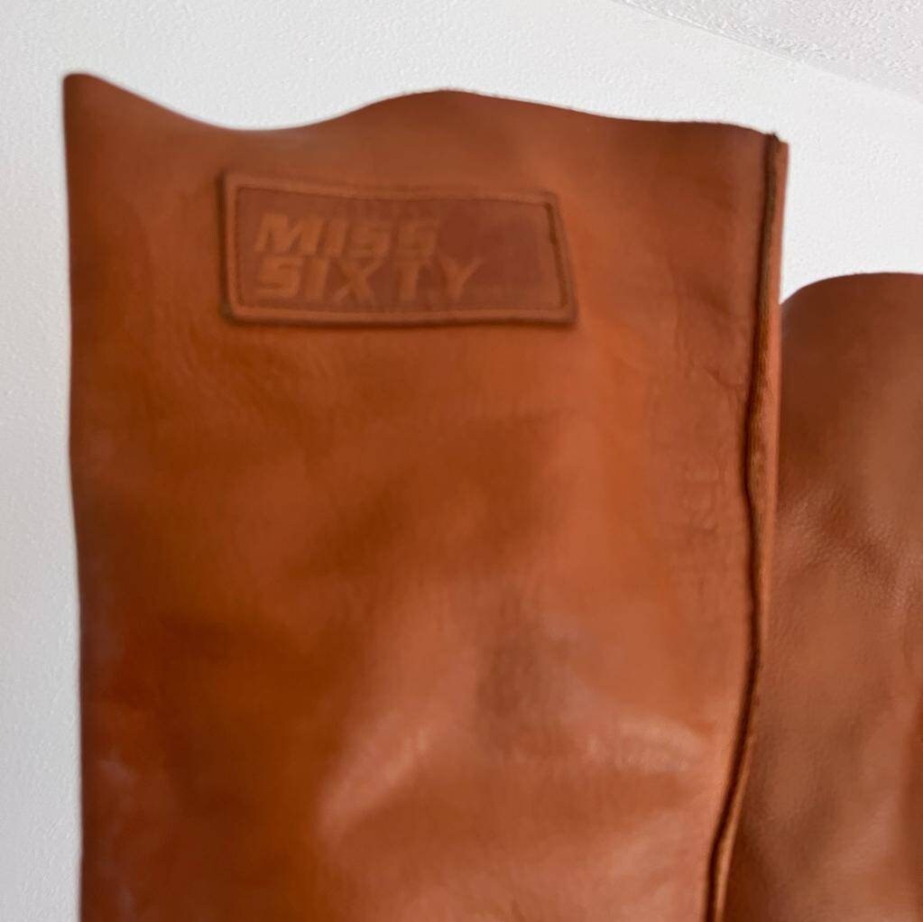 MISS SIXTY Retro Brown High Quality Leather Boots 90 Etsy UK