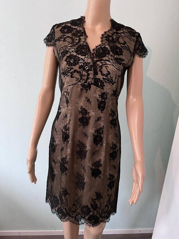 Classy Chic Nude Black Lace Dress Vintage - Etsy