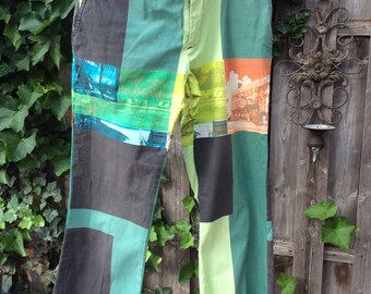 Retro Print Sixties Print Custo Barcelona color pants &#39;90